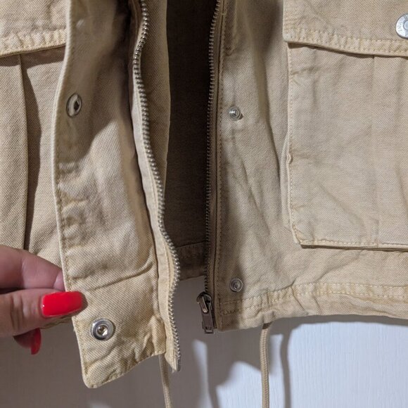 NEW Zara | Contrast Cropped Barn Jacket - Picture 6 of 12